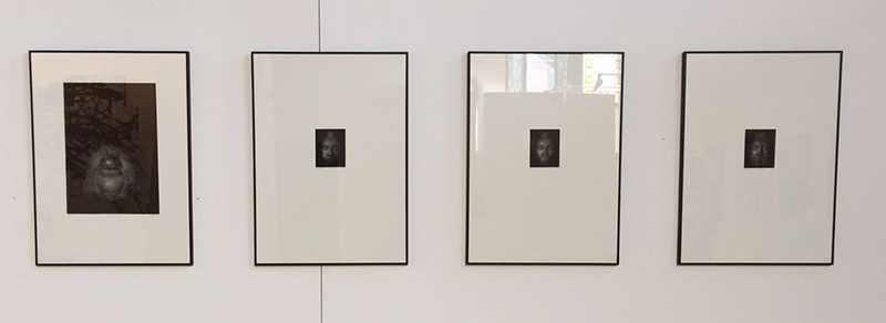 Series of mezzotint works titled Digitalization by Sergejs Kolecenko part 2, visible 4 works